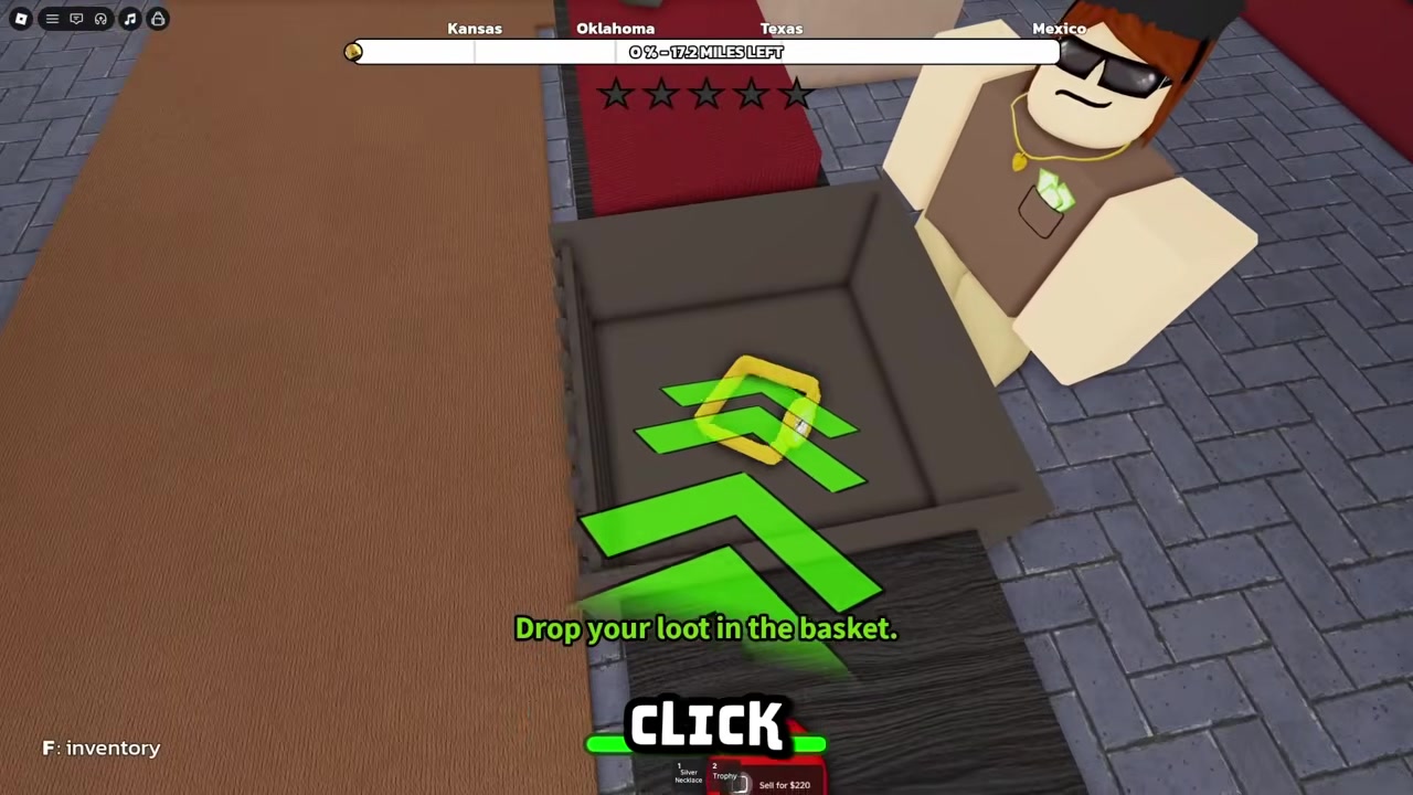 Pawn sell basket prompt Drop your loot in the basket with Sell for Cash UI