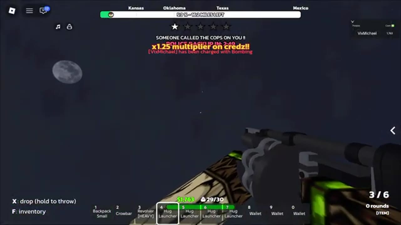 Hug Launcher hotbar items with Credz multiplier during admin abuse night run