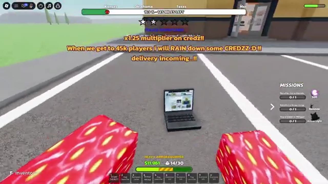 Admin abuse chaos moment with explosions and strawberry-themed loadout