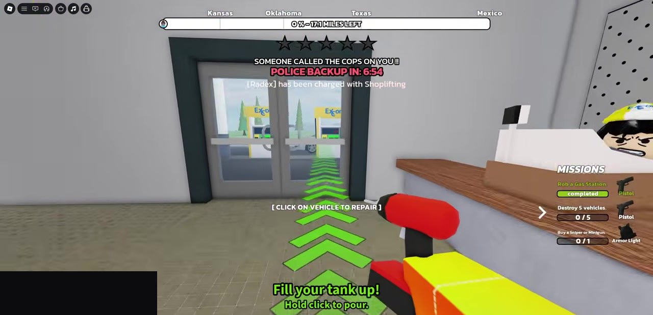 Repair prompt still visible while police backup timer runs — wait for a safe window